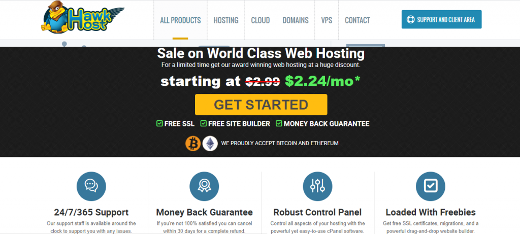 Buy Web hosting With Bitcoin: HawkHost