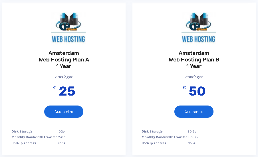 Best Web Hosting in Belgium: MycyberHosting plan