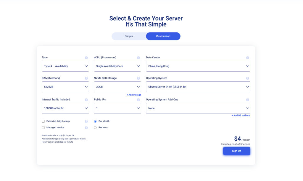 Kamatera Cloud Hosting Plan