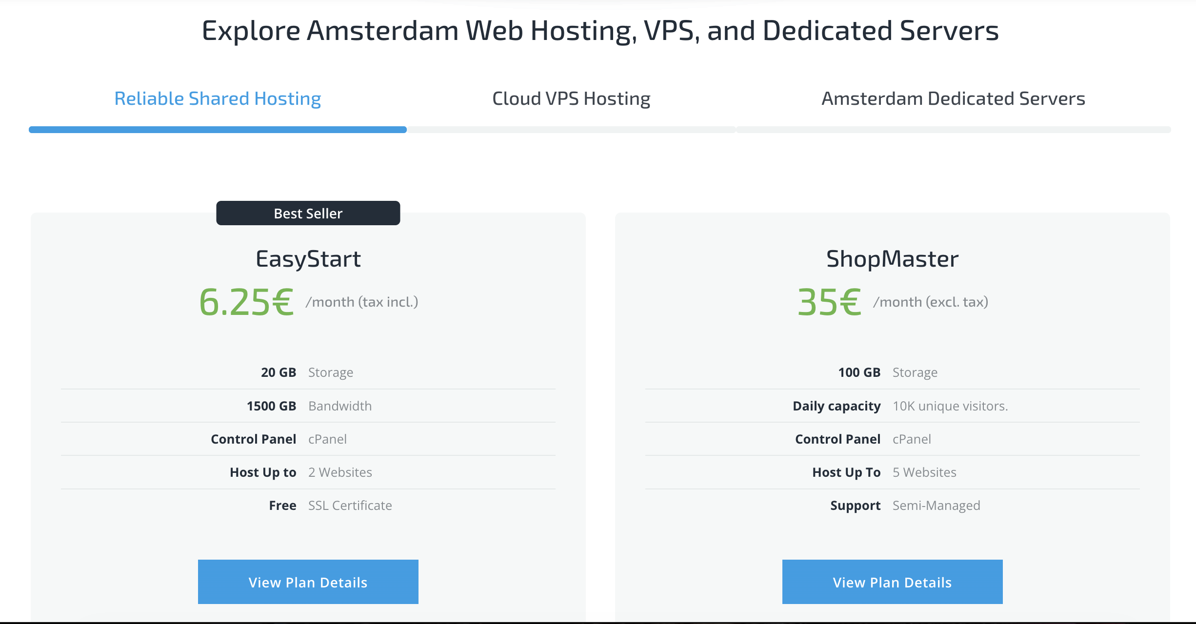 mycyberHosting plans